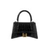 Balenciaga Hourglass Leather One Shoulder Handbags Small Size Women's Black 33258524072144133 size 23*9.5*14 cm